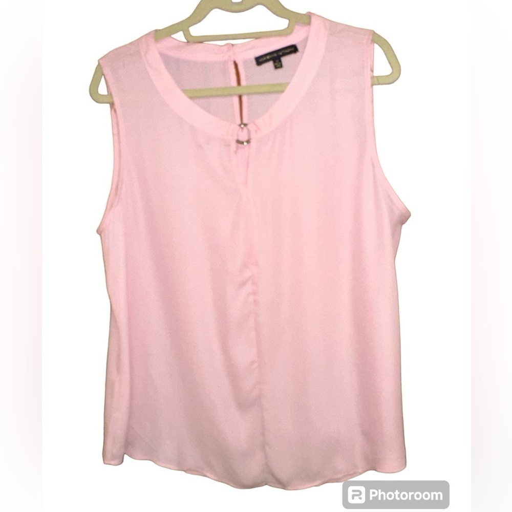 Adrienne Vittadini Pastel Pink Sleeveless Tunic Swing Style Popover Top XL